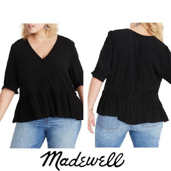 madewell courtyard ruffle hem top